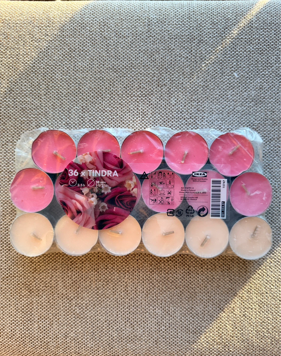 IKEA Tindra Tealight Candles - 36 Pack