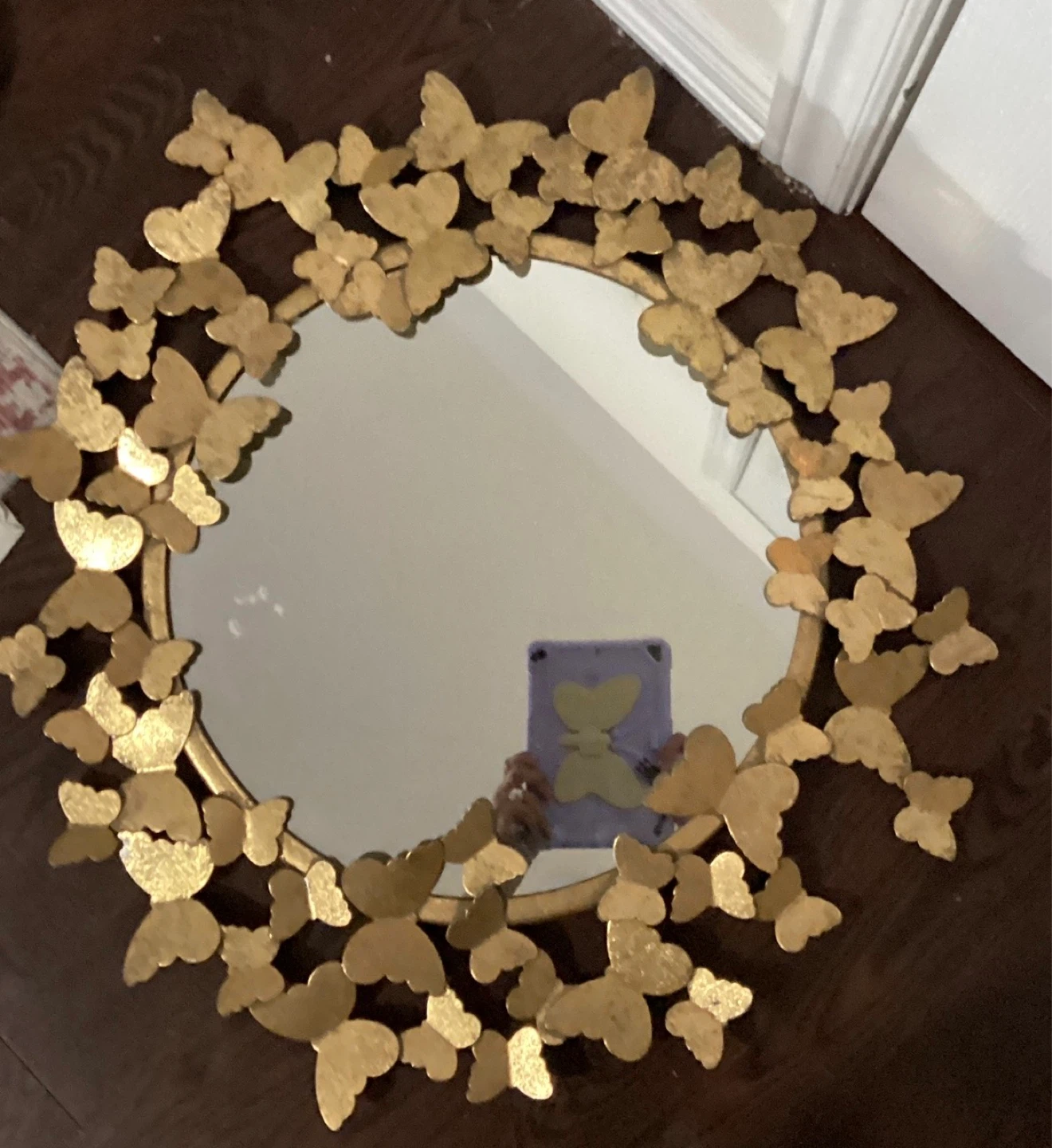 Gold Butterfly Accent Wall Mirror