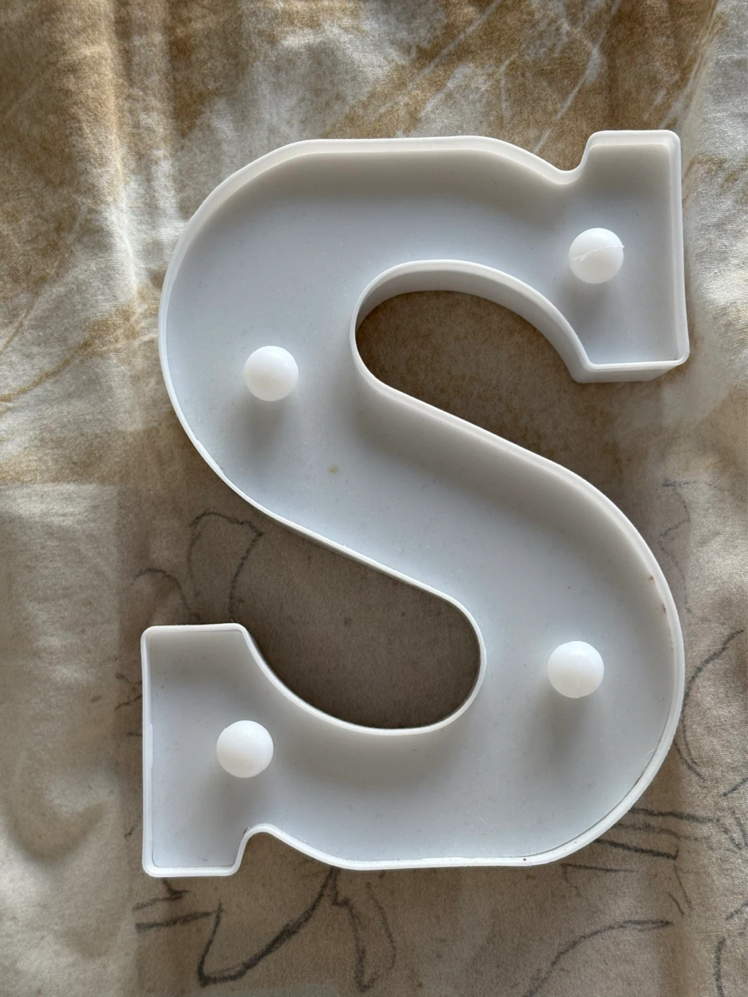 White Letter S LED Light