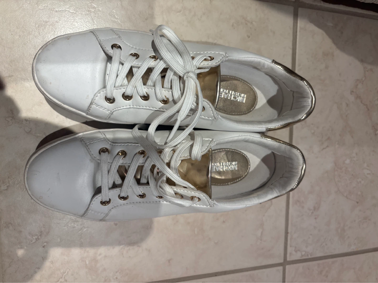 Michael Kors White Leather Sneakers
