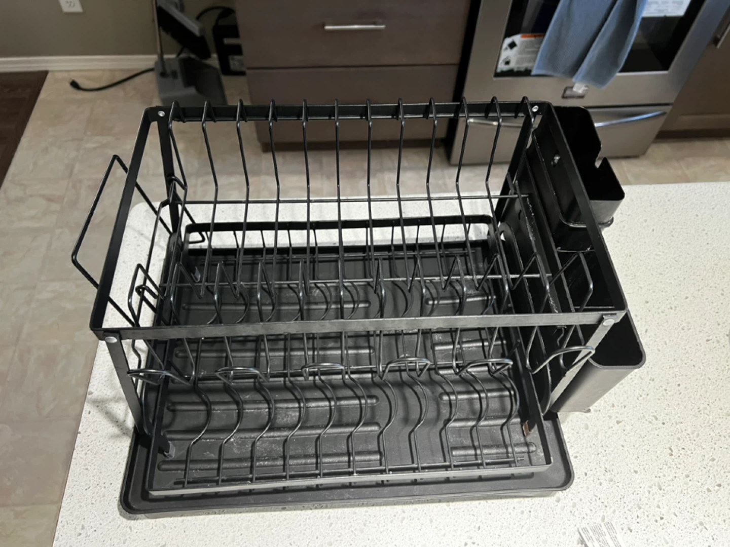 Black Dish Drying Rack with Utensil Holder - photo 2