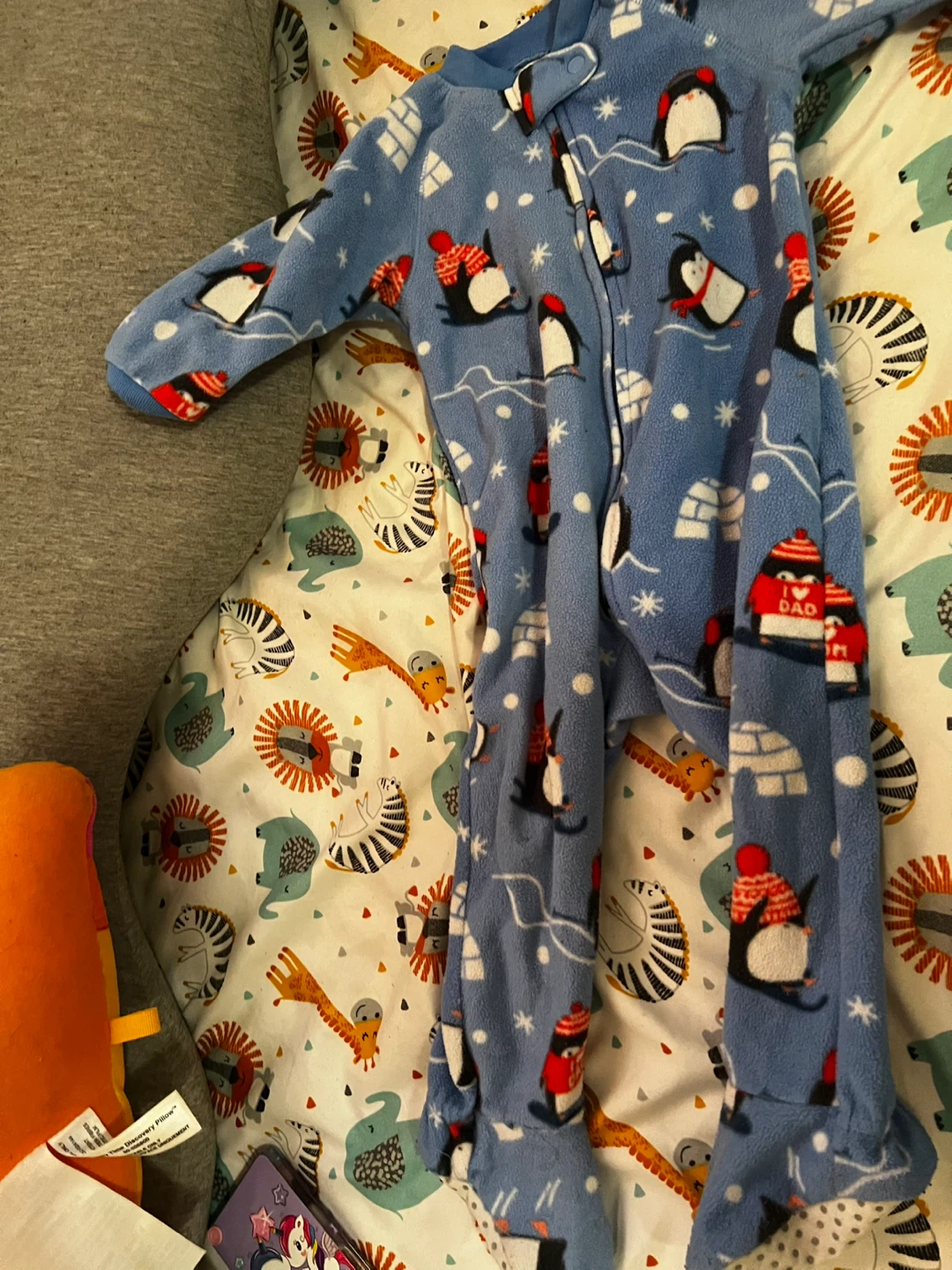 Carters Blue Penguin Fleece Pajama Sleepsuit