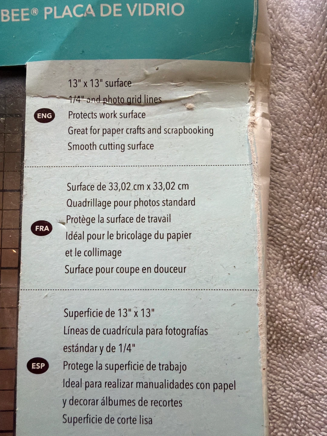 Stampin' Up! Cutter Bee Glass Mat 13" x 13"