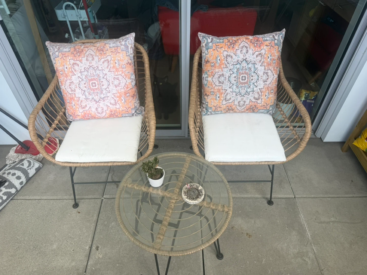 Costway 3-Piece Wicker Patio Bistro Set