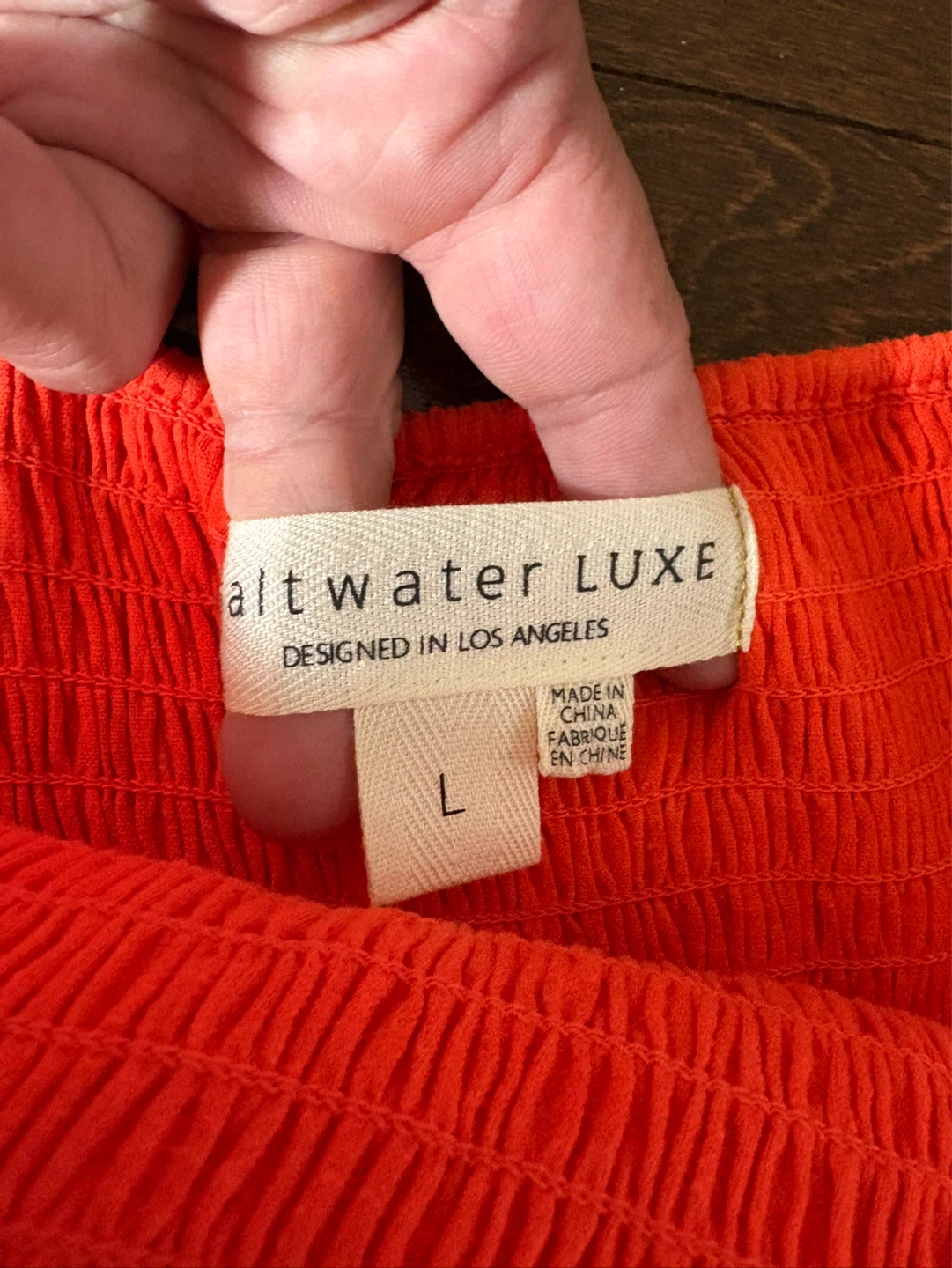 Saltwater Luxe Orange Smocked Maxi Dress - Size L - photo 3
