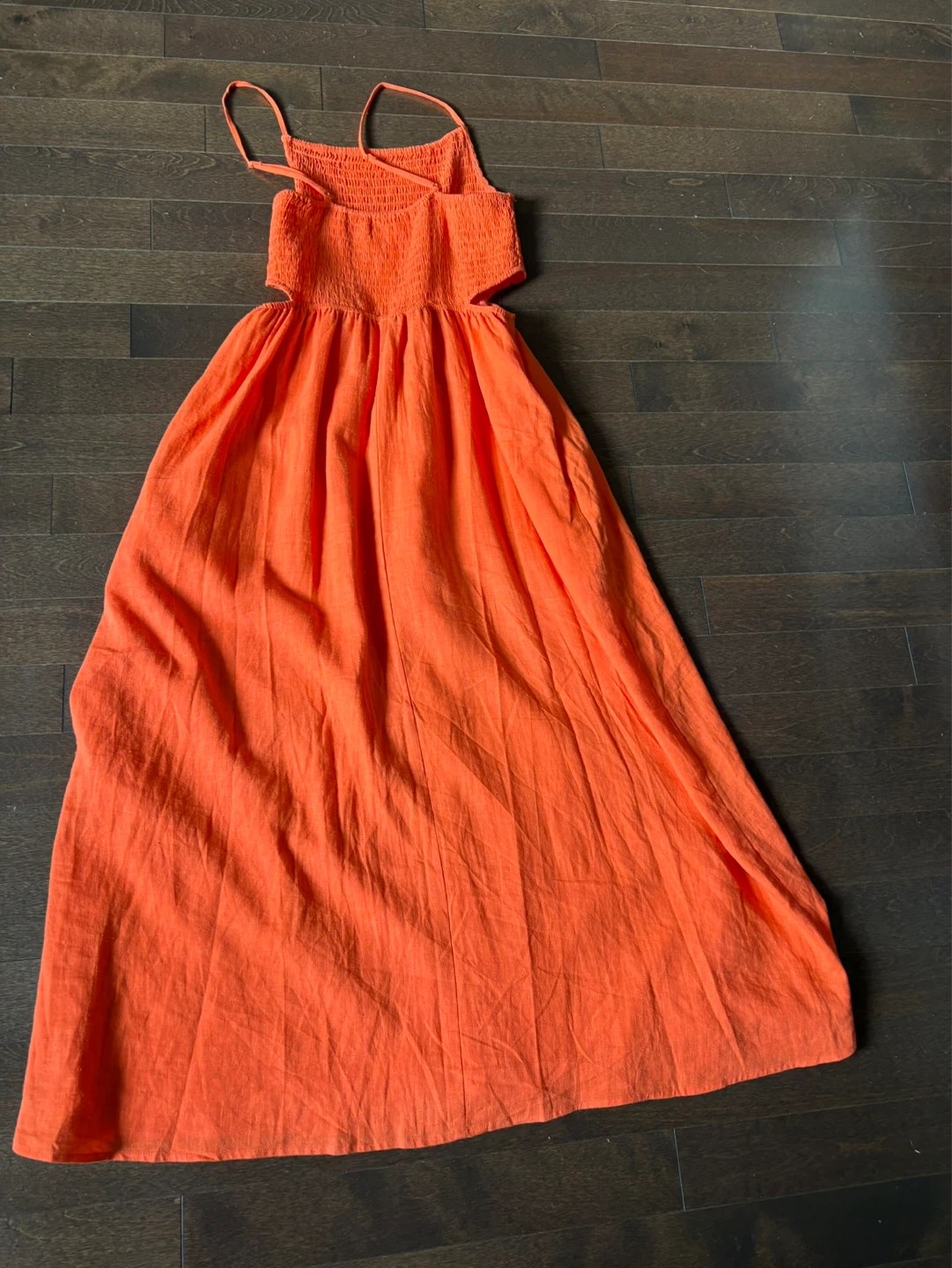 Saltwater Luxe Orange Smocked Maxi Dress - Size L - photo 2