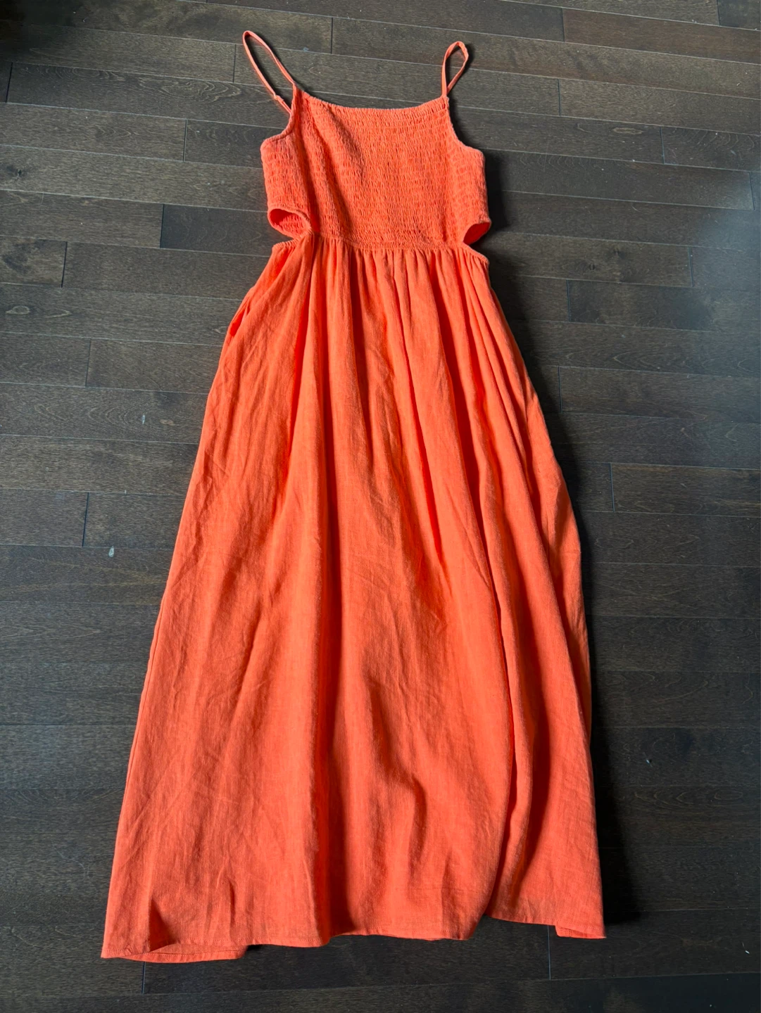Saltwater Luxe Orange Smocked Maxi Dress - Size L