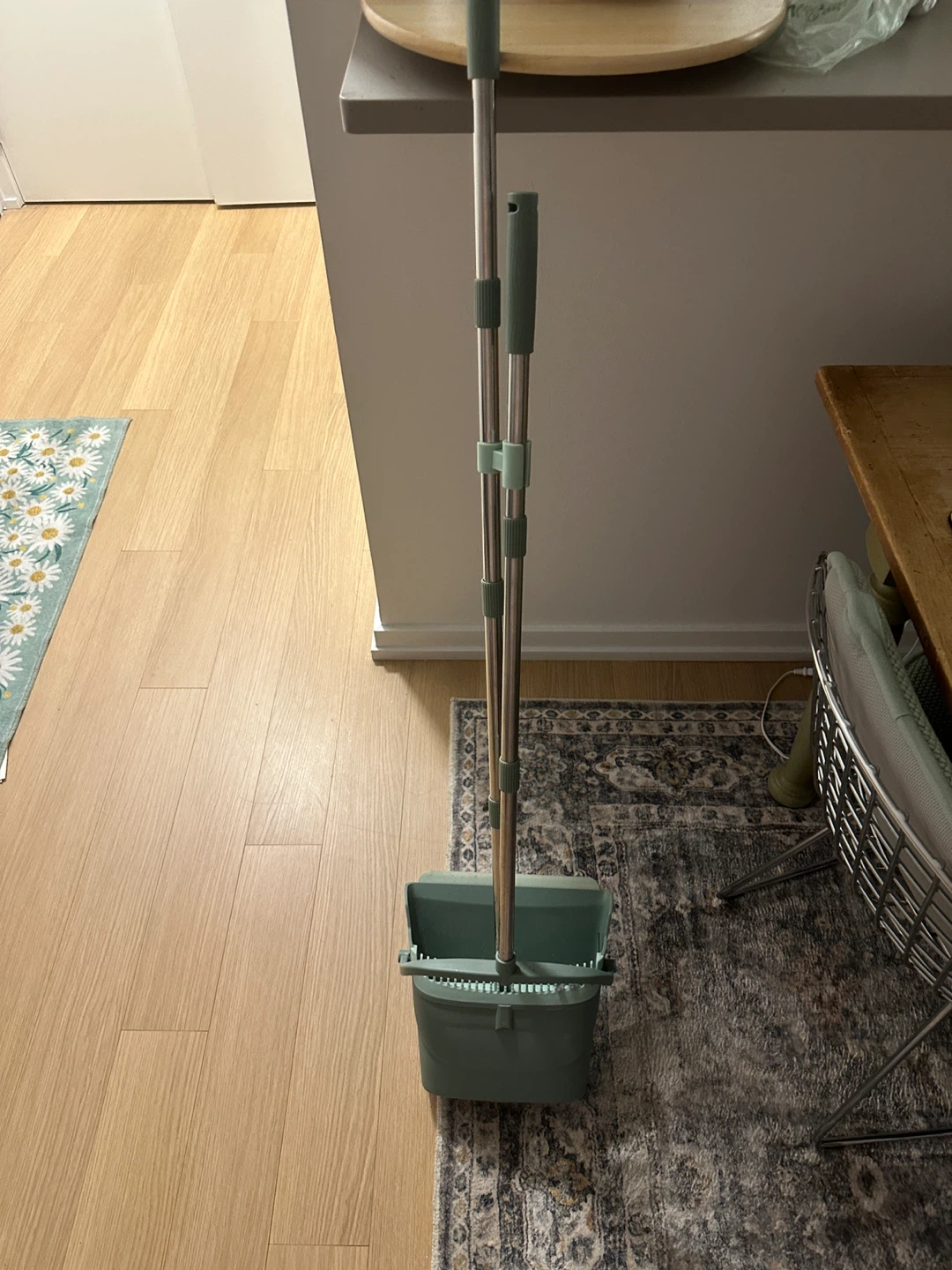 Green Dustpan and Broom Set