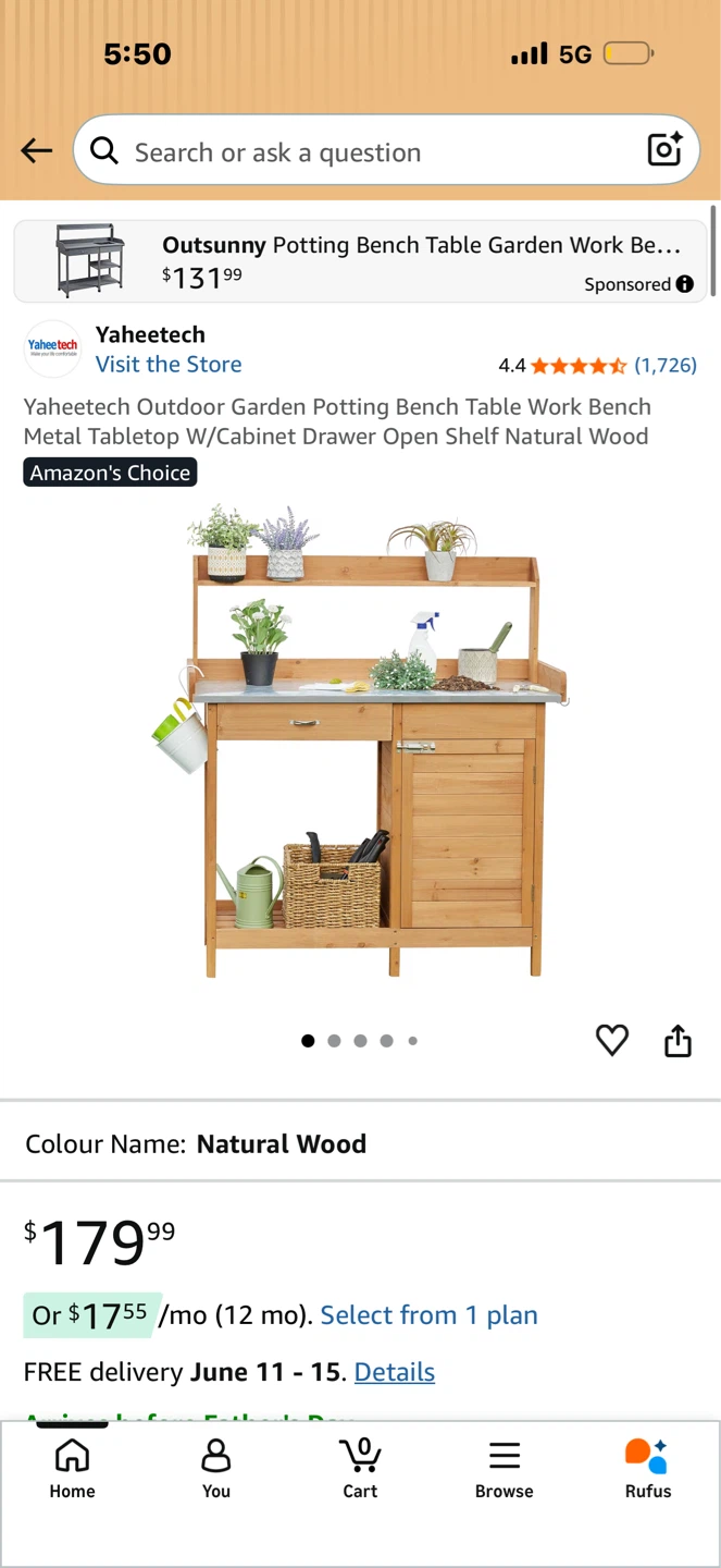 Yaheetech Outdoor Garden Potting Bench Table - photo 3