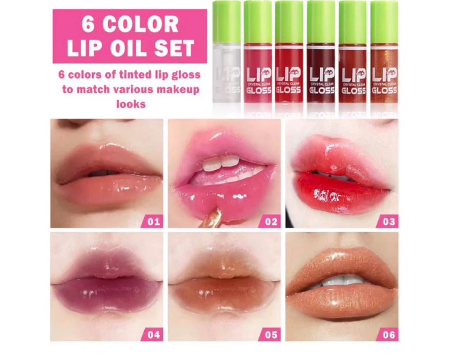 Crystal Clear Lip Gloss Set - 6 Colours - photo 3