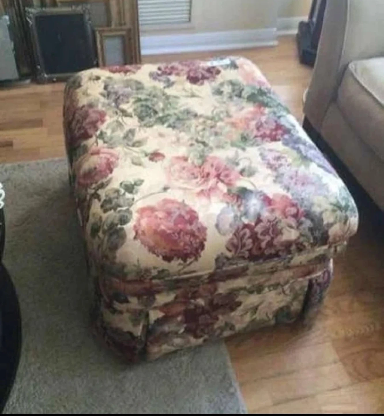 Floral Ottoman Footstool