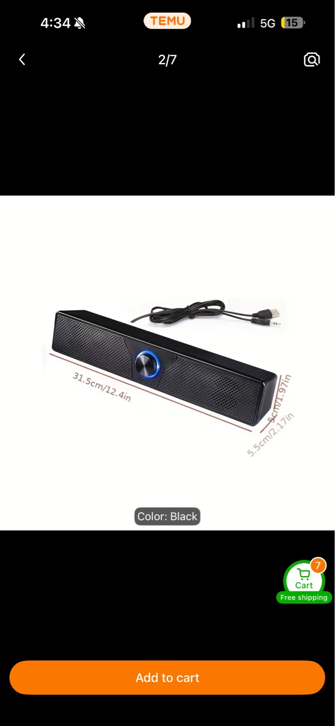 Black Desktop Computer Speaker with USB Power - photo 2