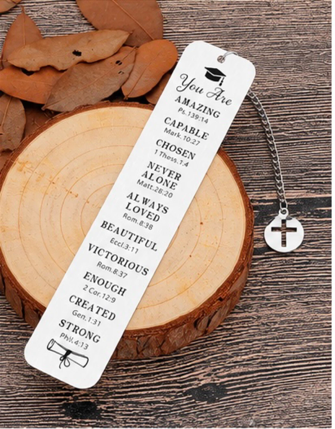 Inspirational Metal Bookmark with Bible Verses - photo 2