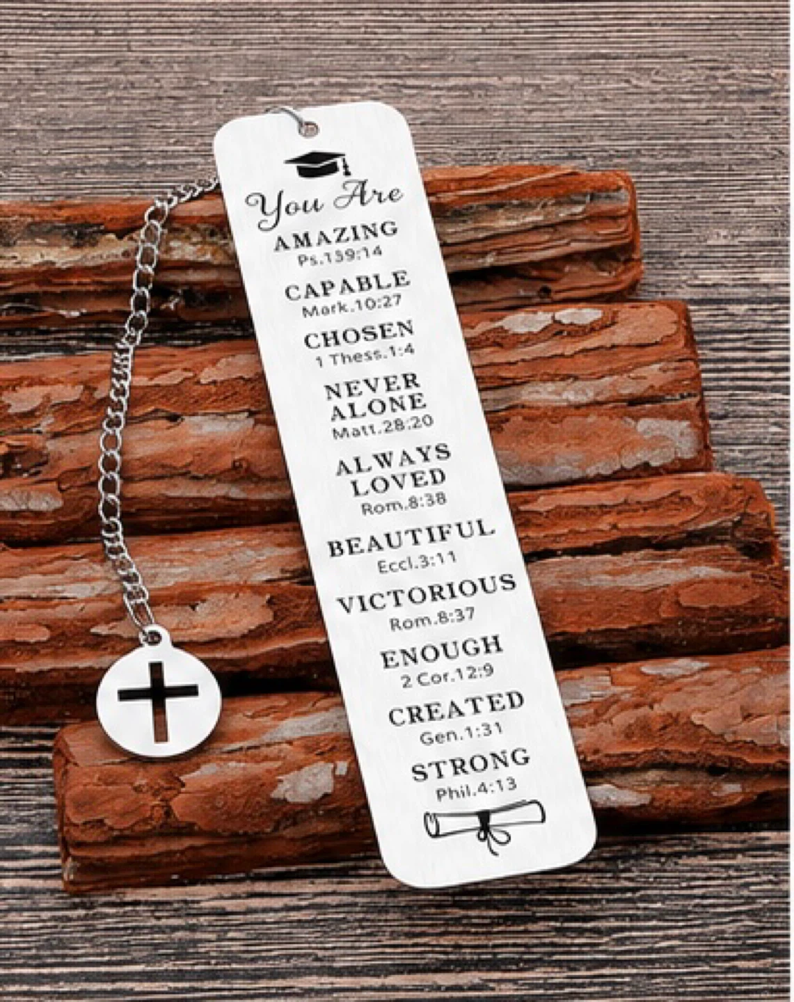 Inspirational Metal Bookmark with Bible Verses - photo 5