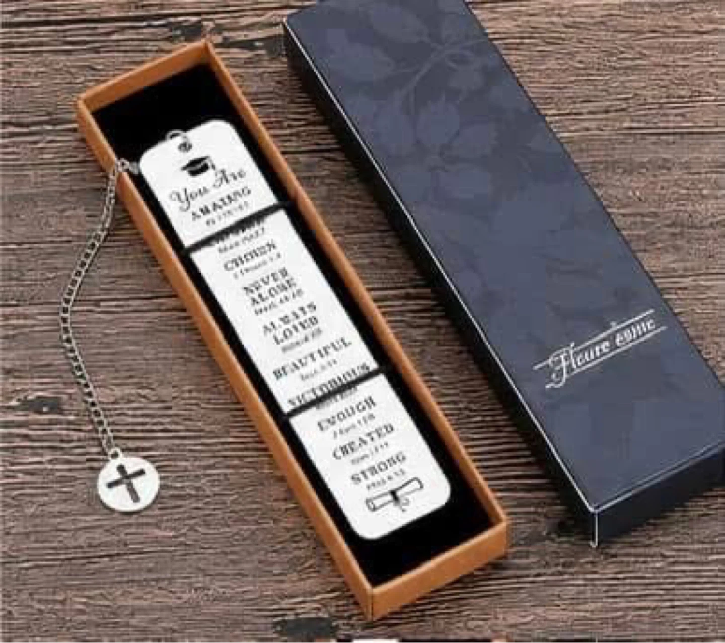 Inspirational Metal Bookmark with Bible Verses