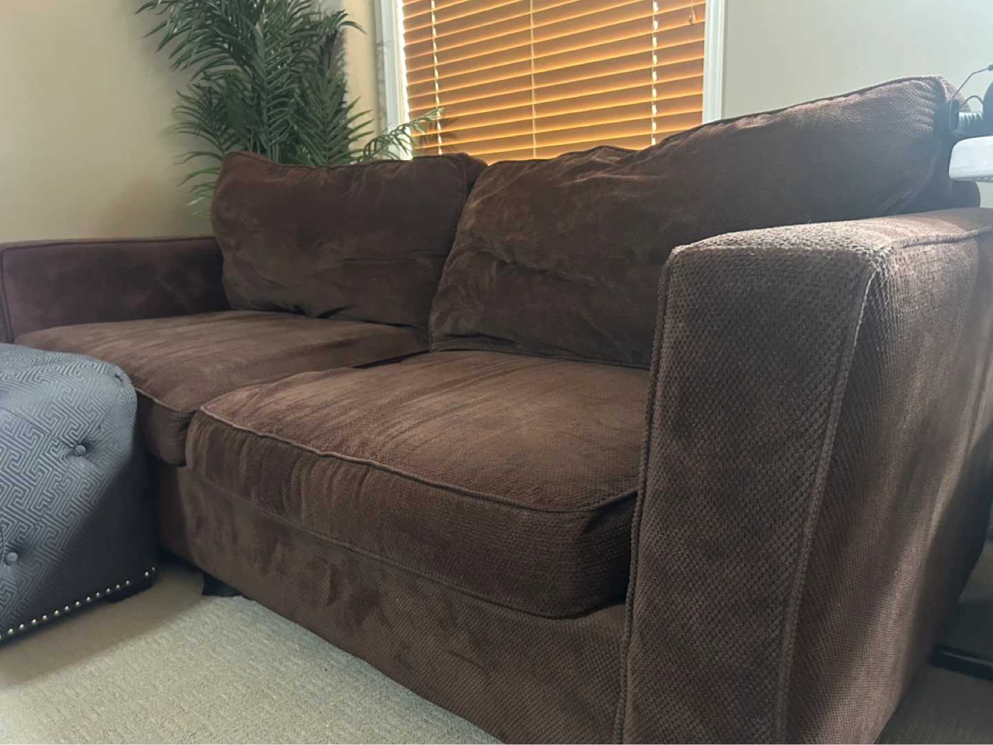 Exquisite Cozy Plush Brown Lounging Sofa Couch - photo 4