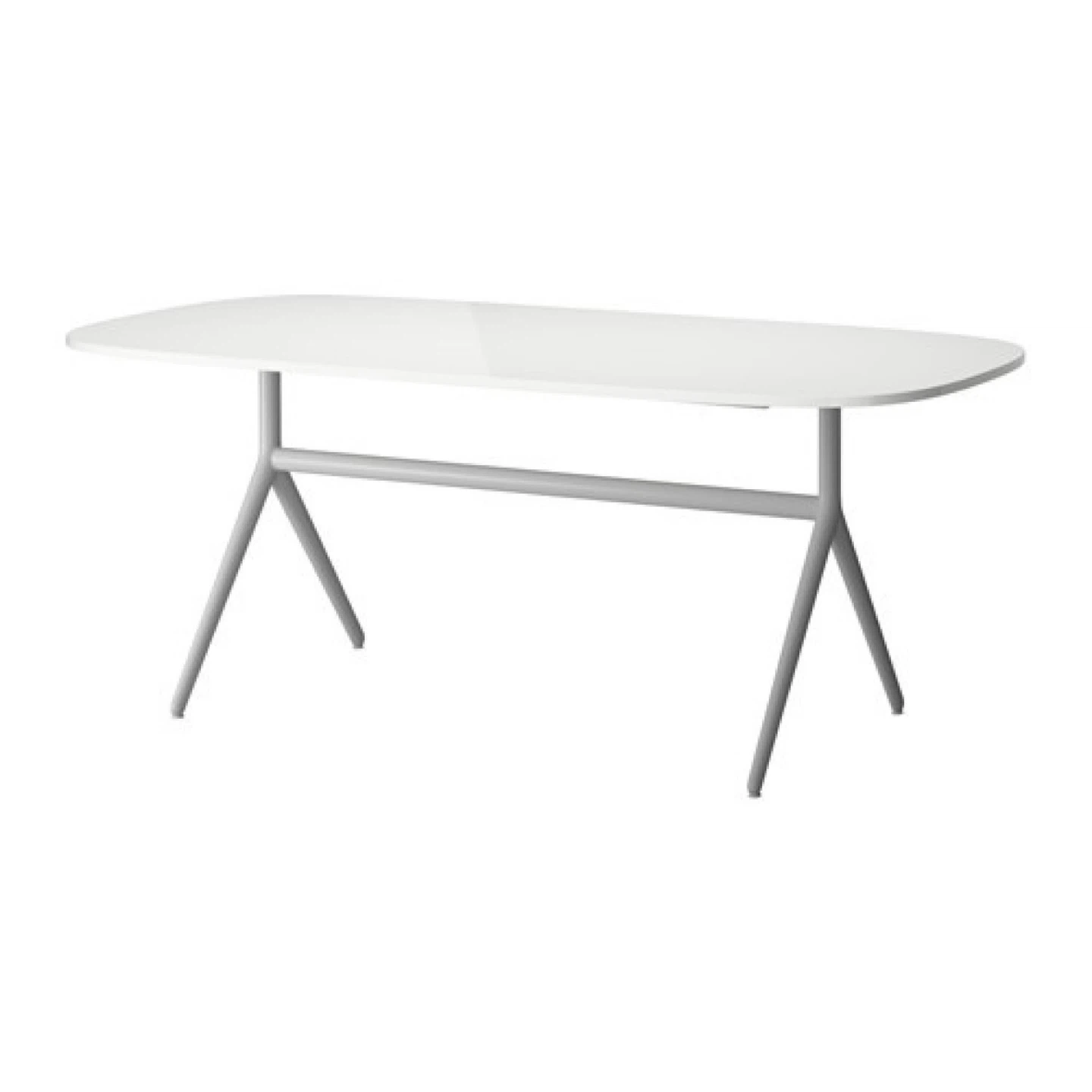 IKEA OPPRBY White Table with Metal Legs - photo 2