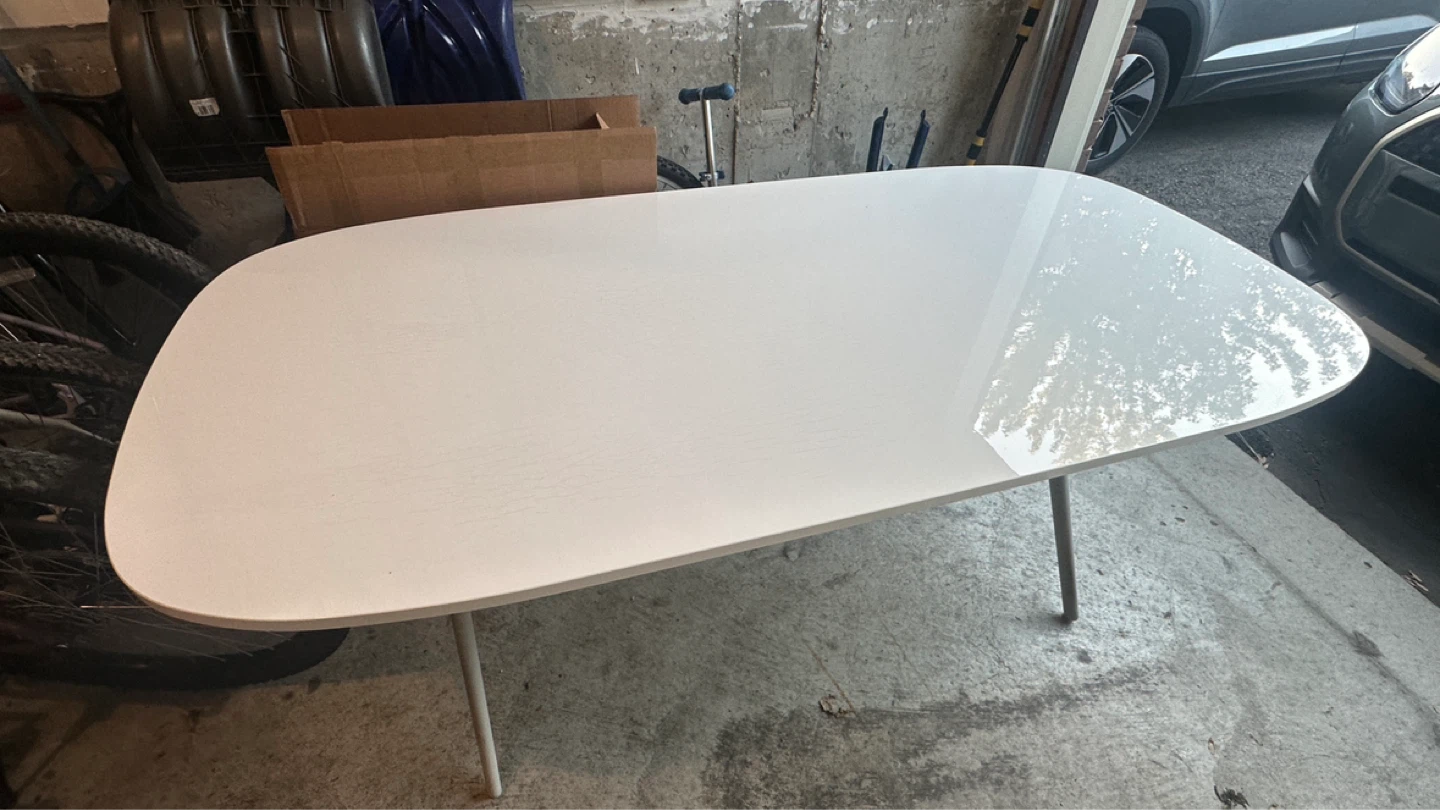 IKEA OPPRBY White Table with Metal Legs - photo 3