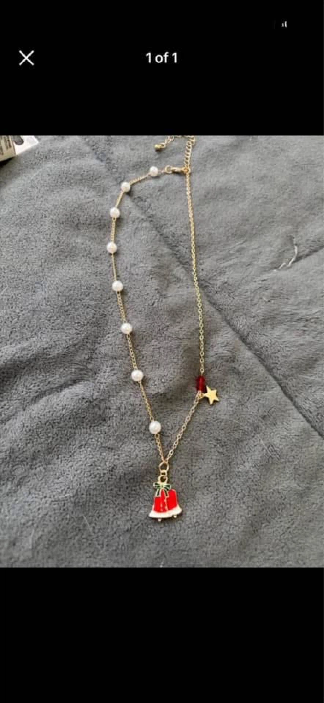 Necklace with Bell and Star Charms