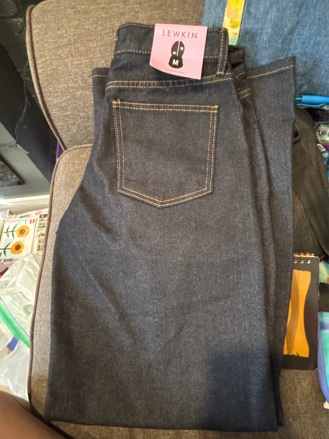 NEW LEWKIN Dark Wash Denim Jeans - photo 4