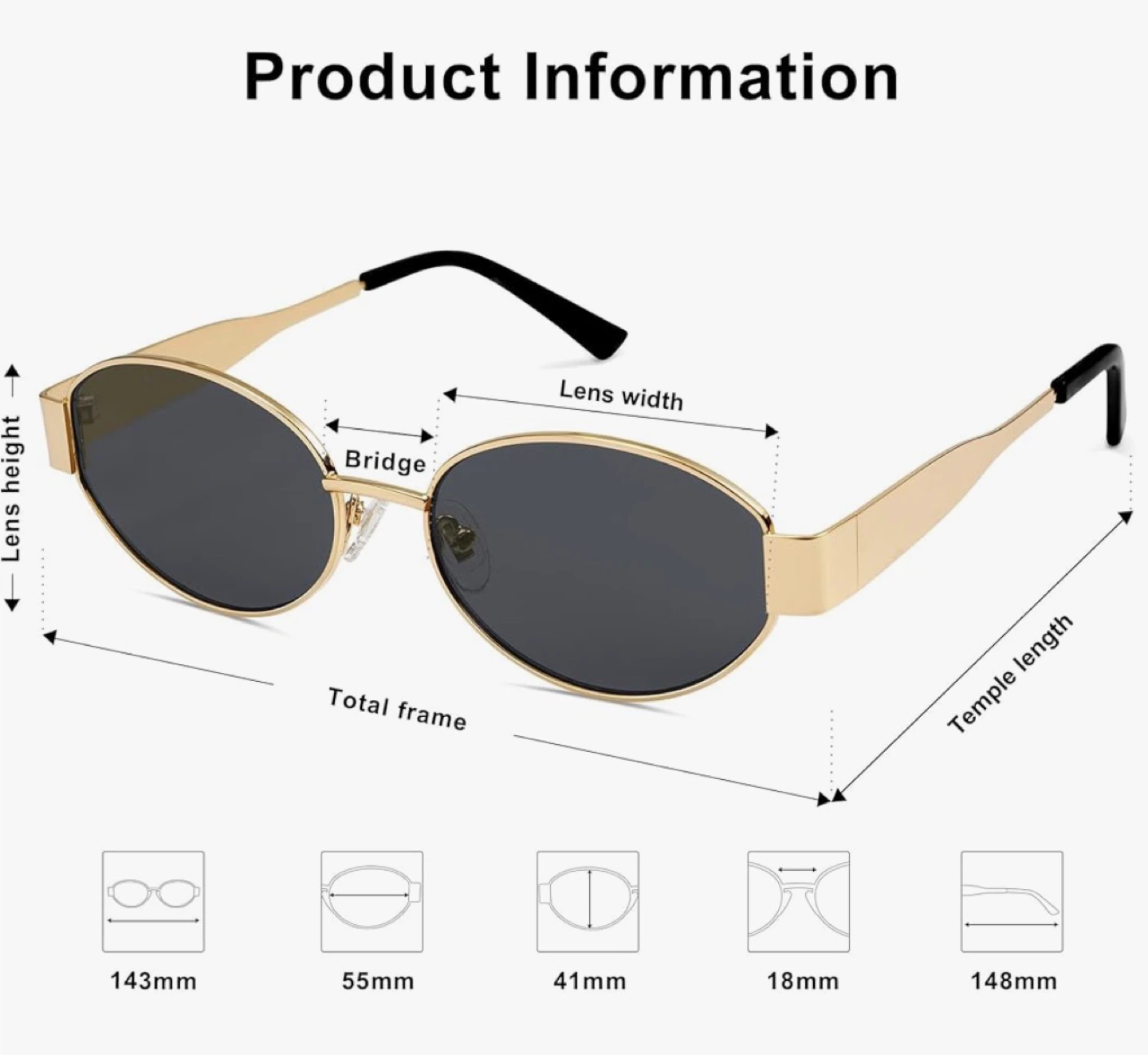 SOJOS Oval Sunglasses - Gold Frame - photo 2