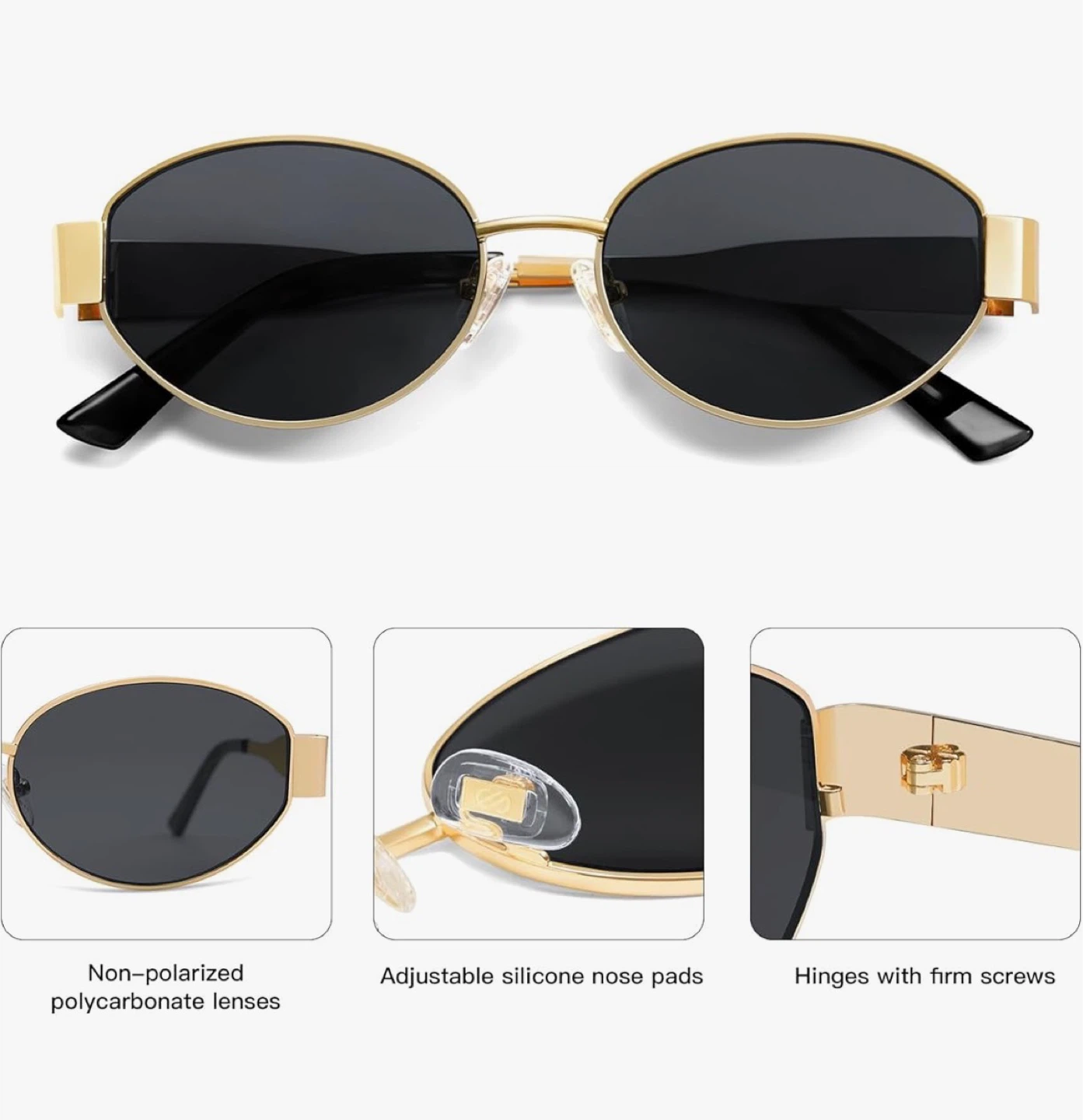SOJOS Oval Sunglasses - Gold Frame - photo 3