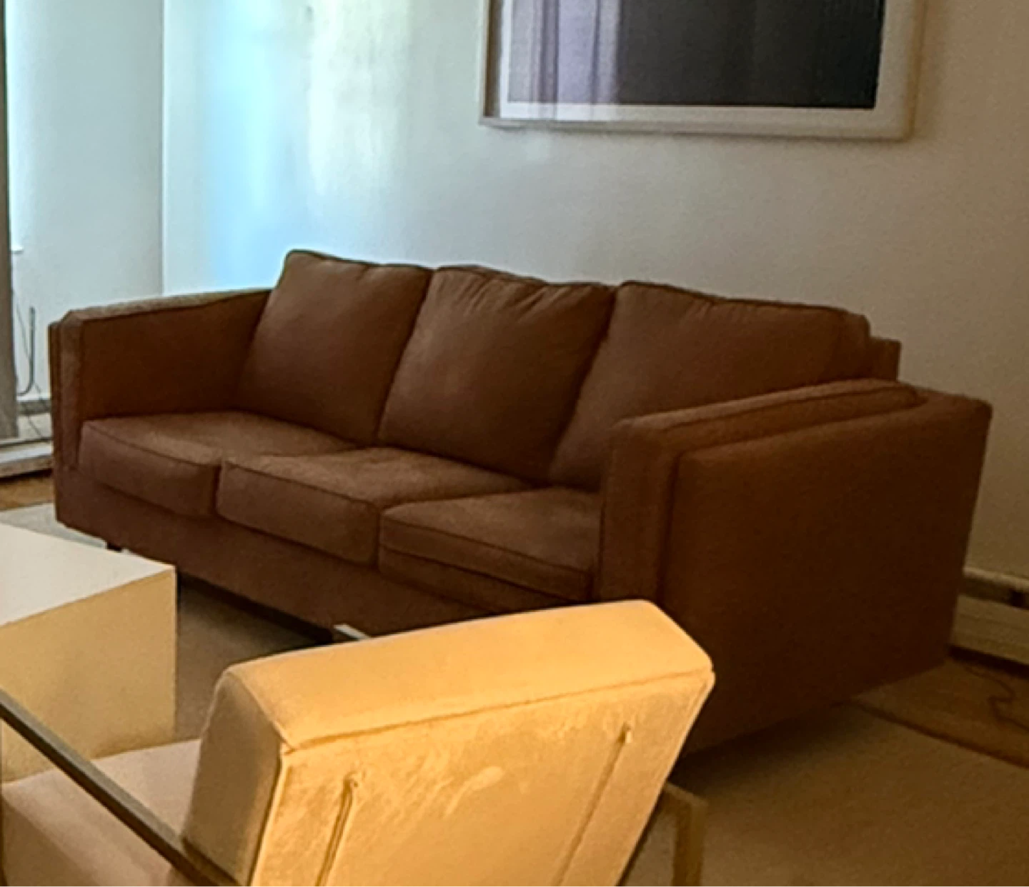Brown Three-Seater Sofa