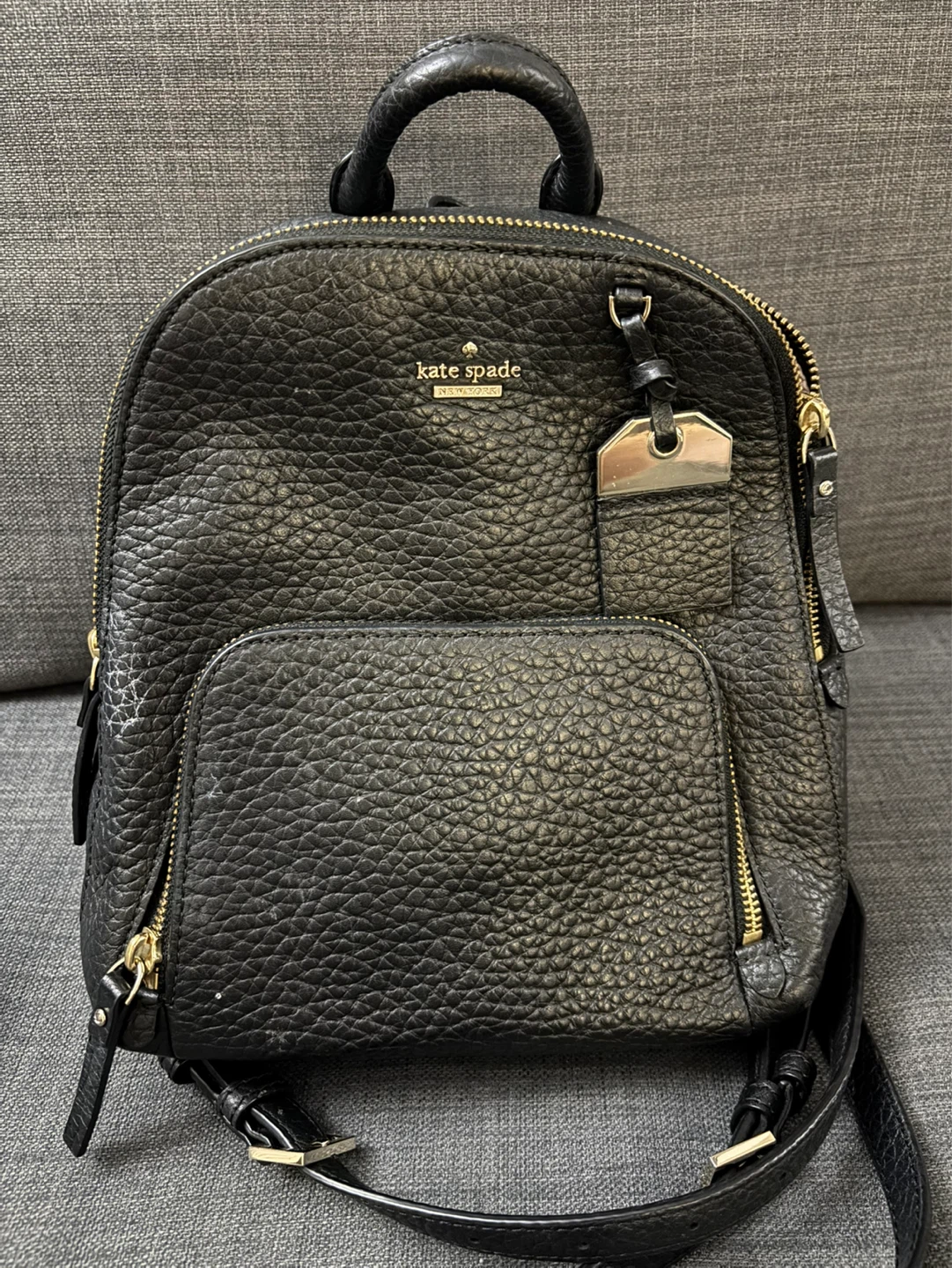 Kate Spade Black Leather Backpack