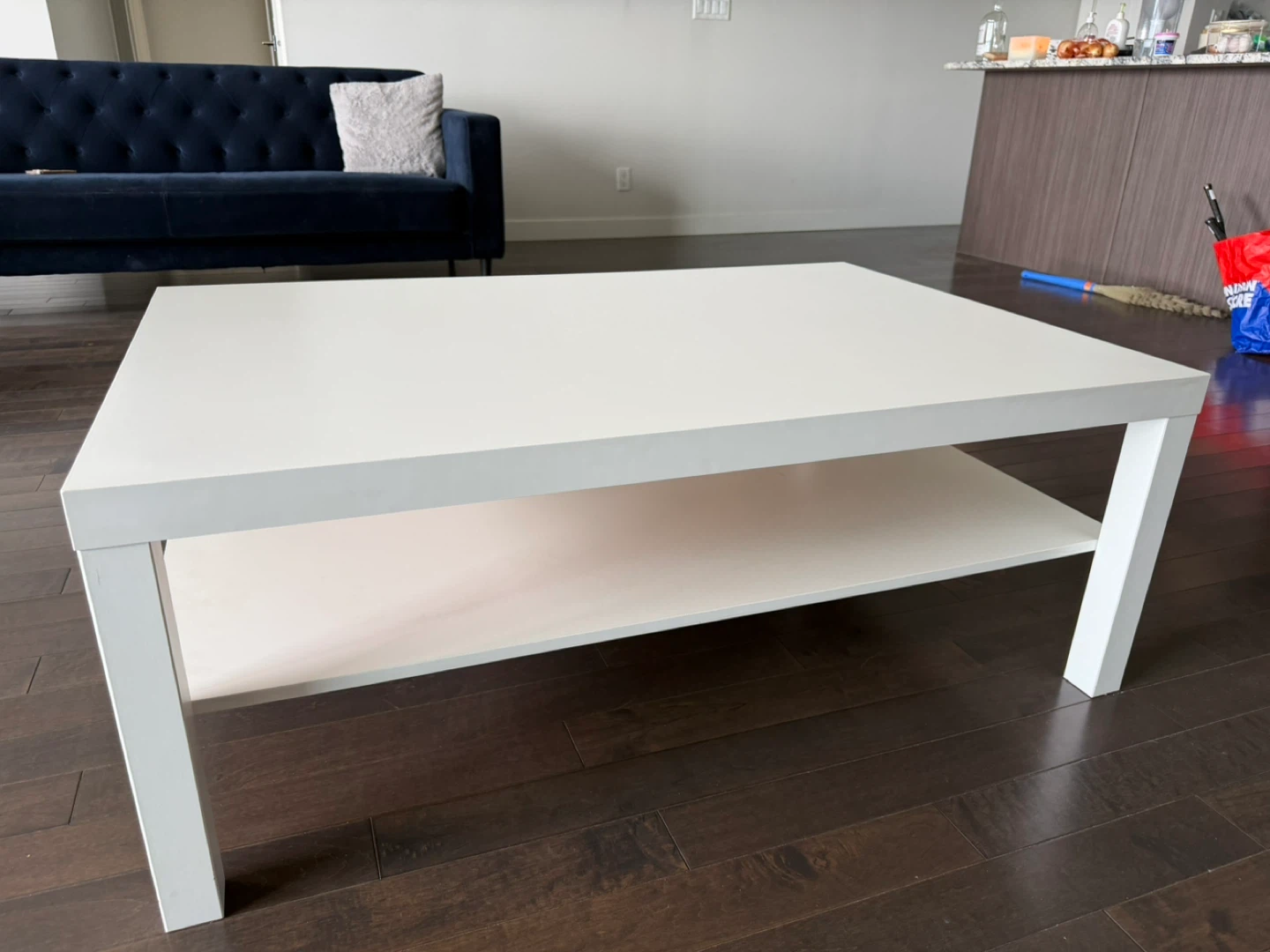 White Coffee Table with Shelf - photo 3