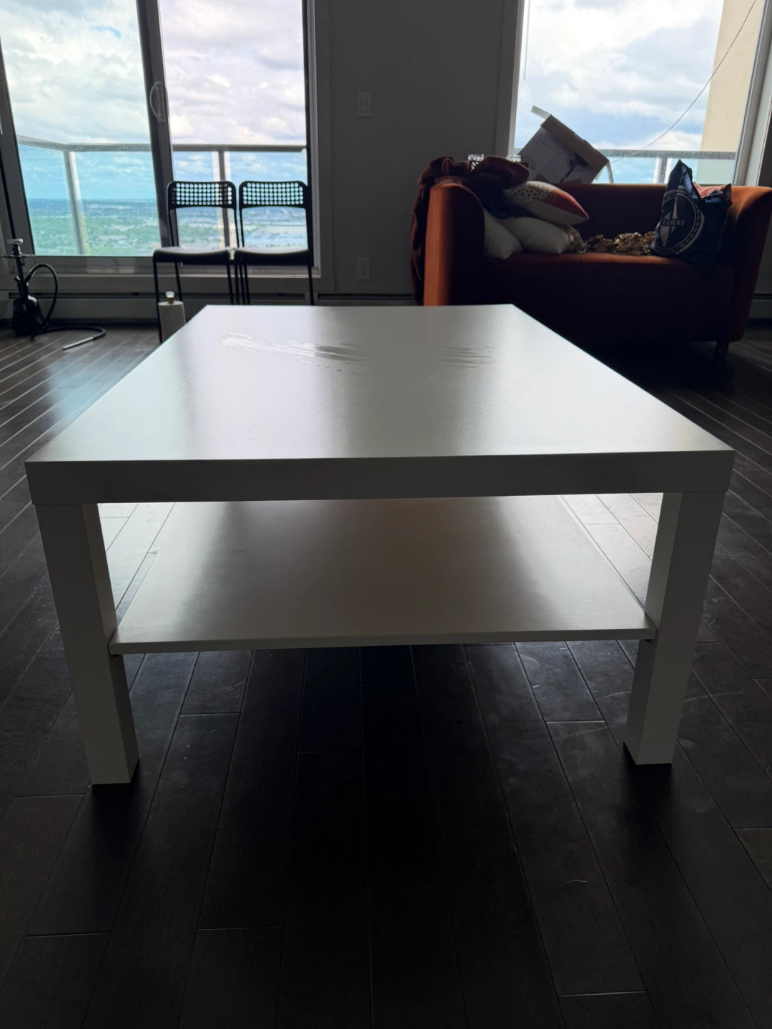 White Coffee Table with Shelf - photo 4