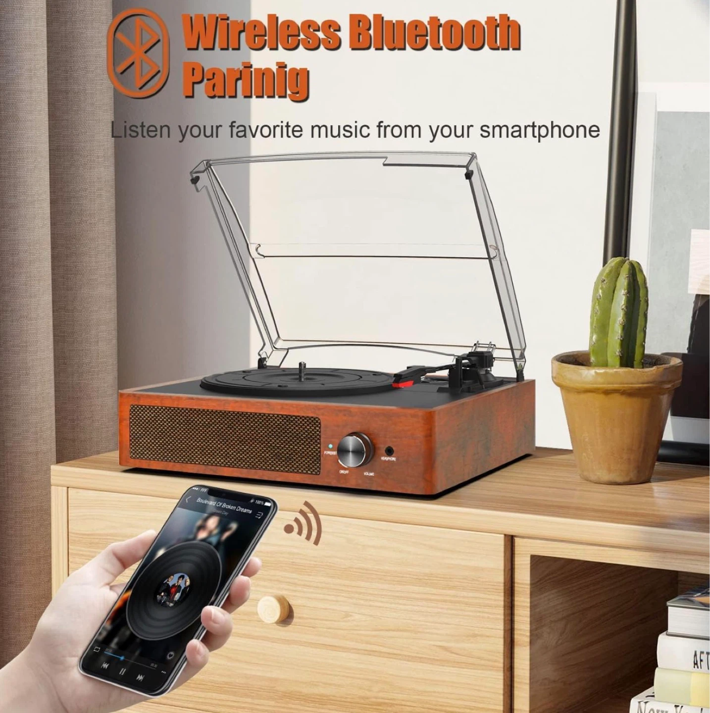 Vintage Style Record Player with bluetooth and speakers - photo 4