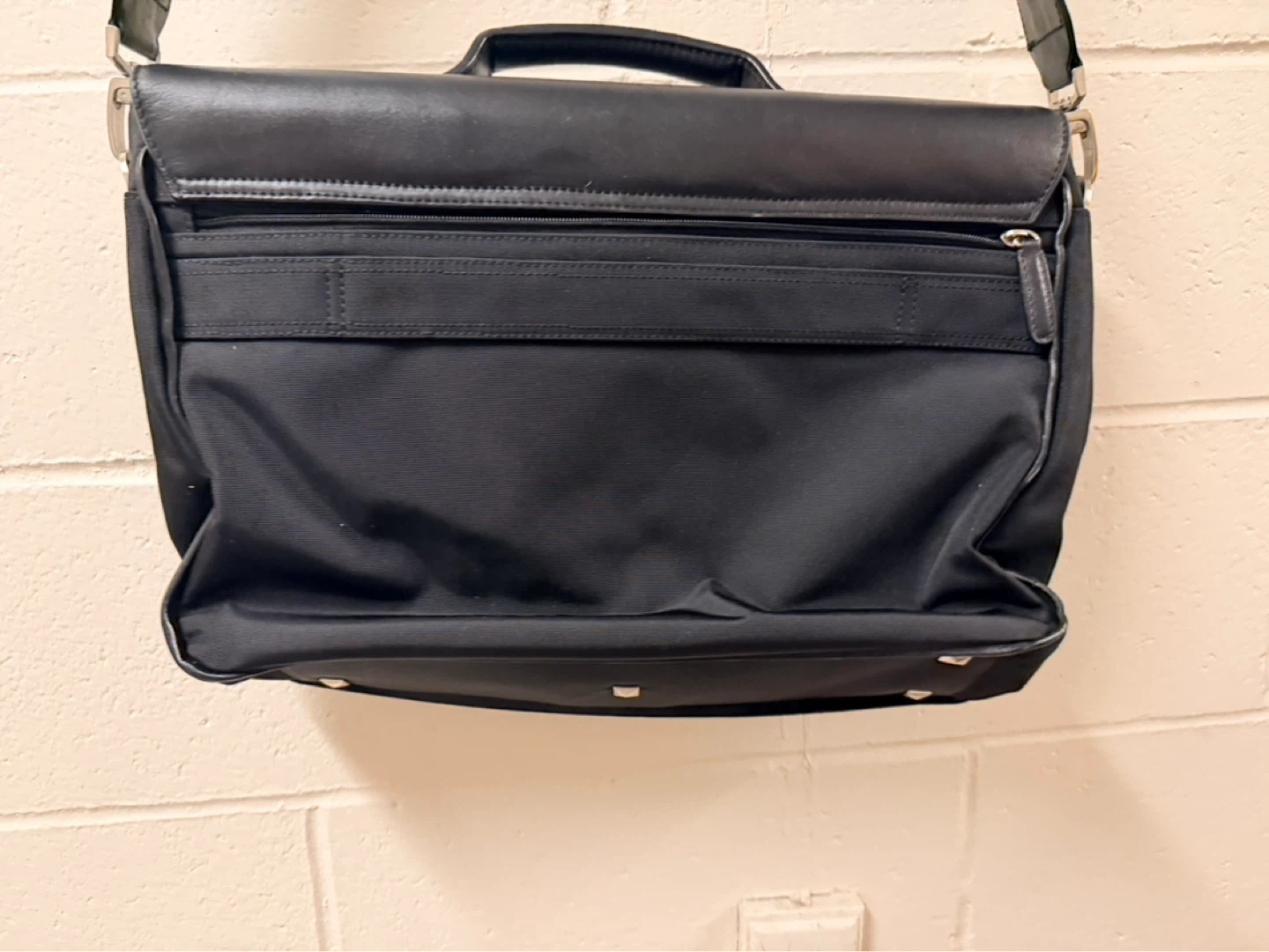 Black Leather and Nylon Briefcase - photo 2