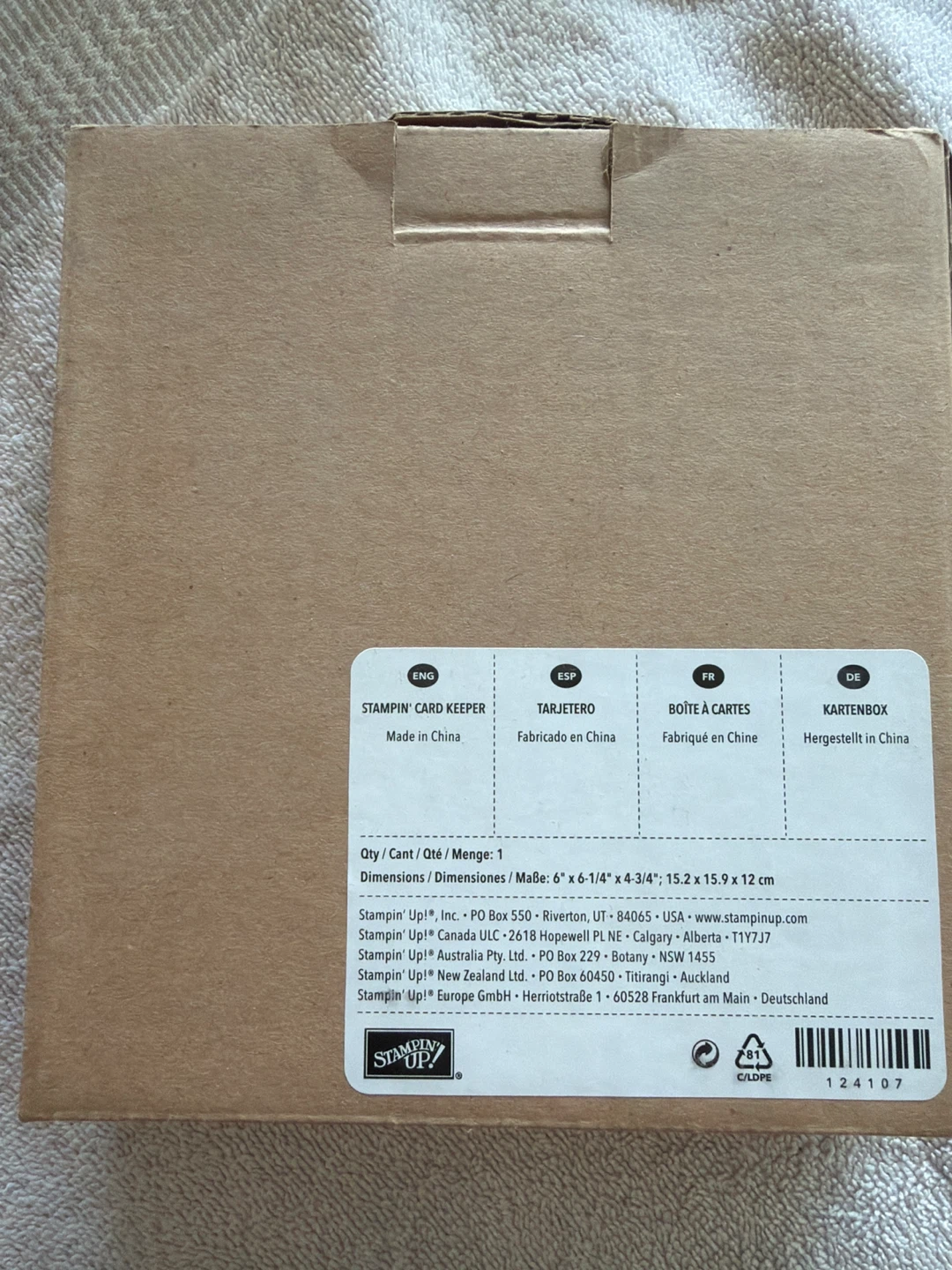 Stampin' Up! Card Keeper Box