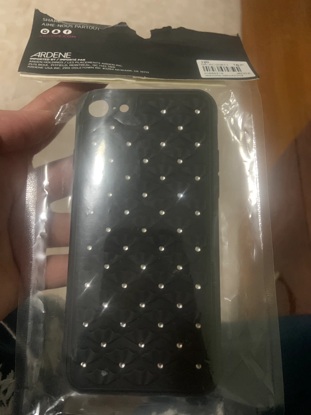 Ardene Black Studded Phone Case