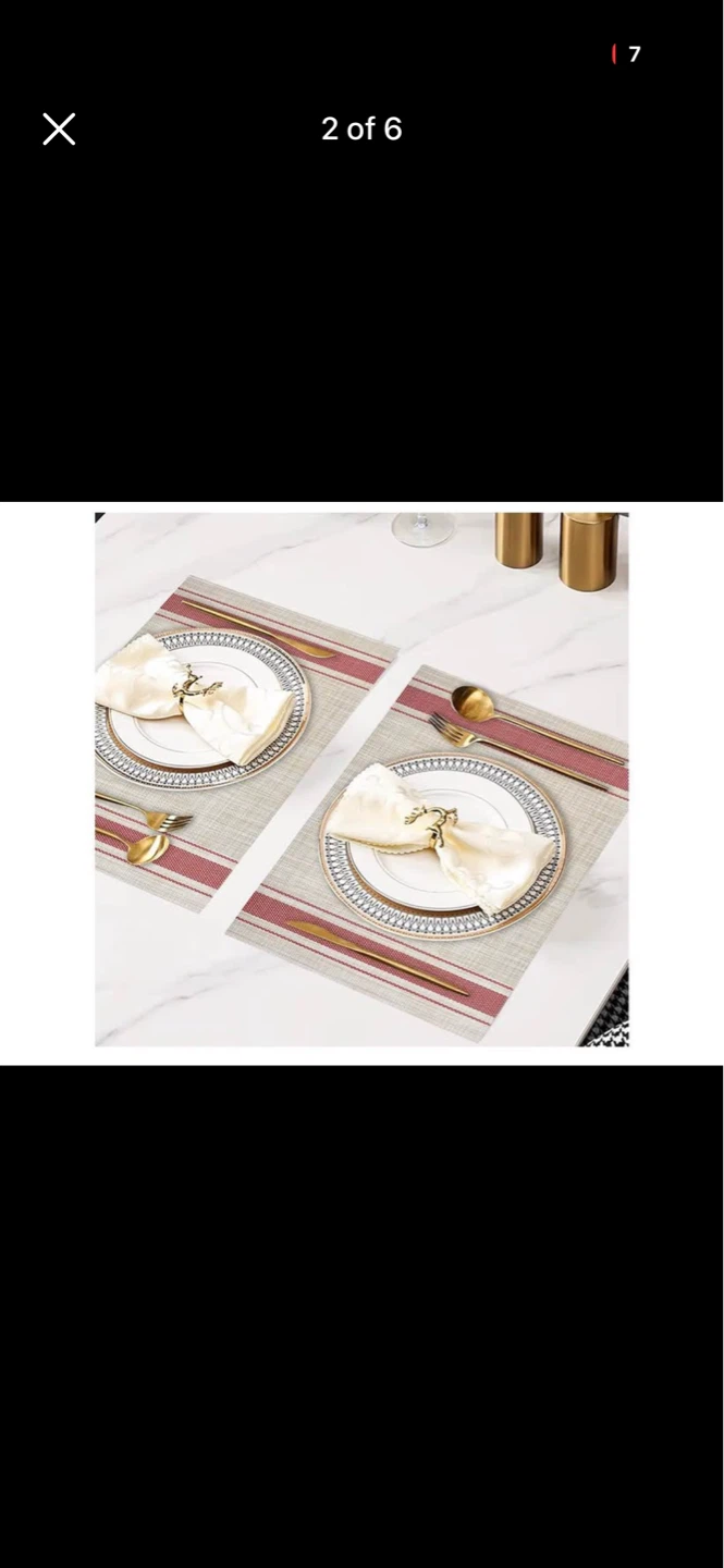 Set of 6 Striped Placemats - photo 2