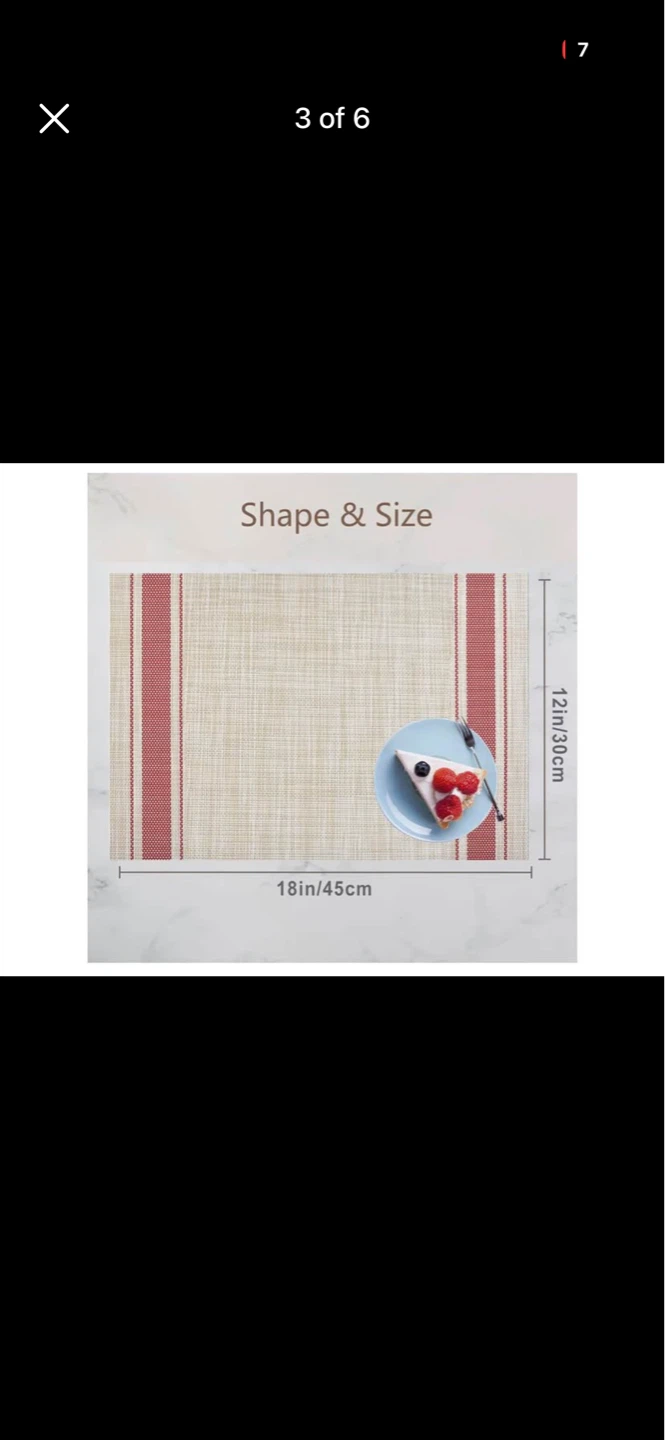 Set of 6 Striped Placemats - photo 3