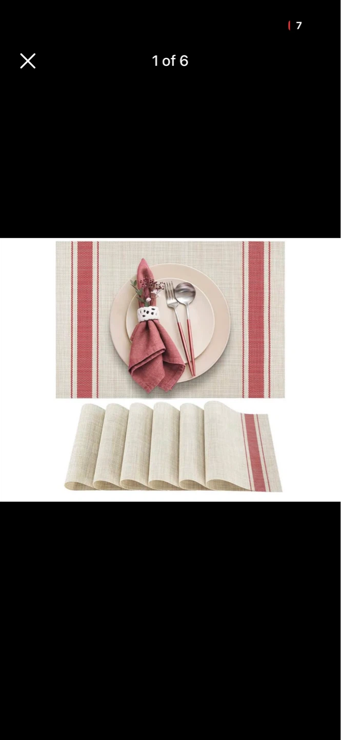Set of 6 Striped Placemats