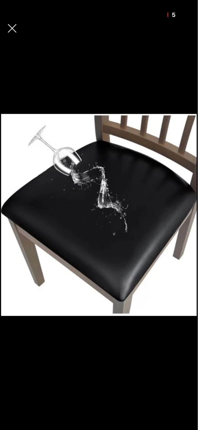 Black Water-Resistant Chair Seat Cushion covers