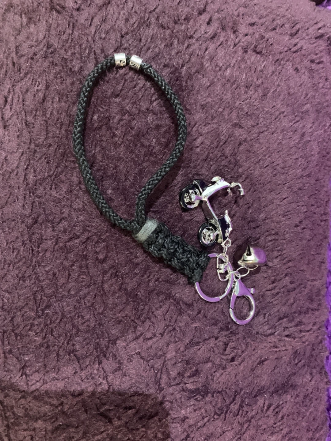 Motorcycle Charm Keychain with Bell