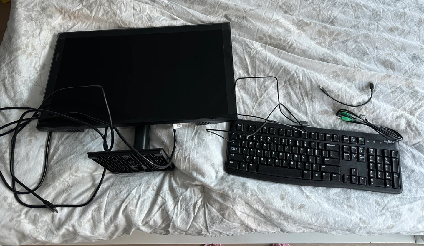 Logitech Keyboard with Monitor and Cables