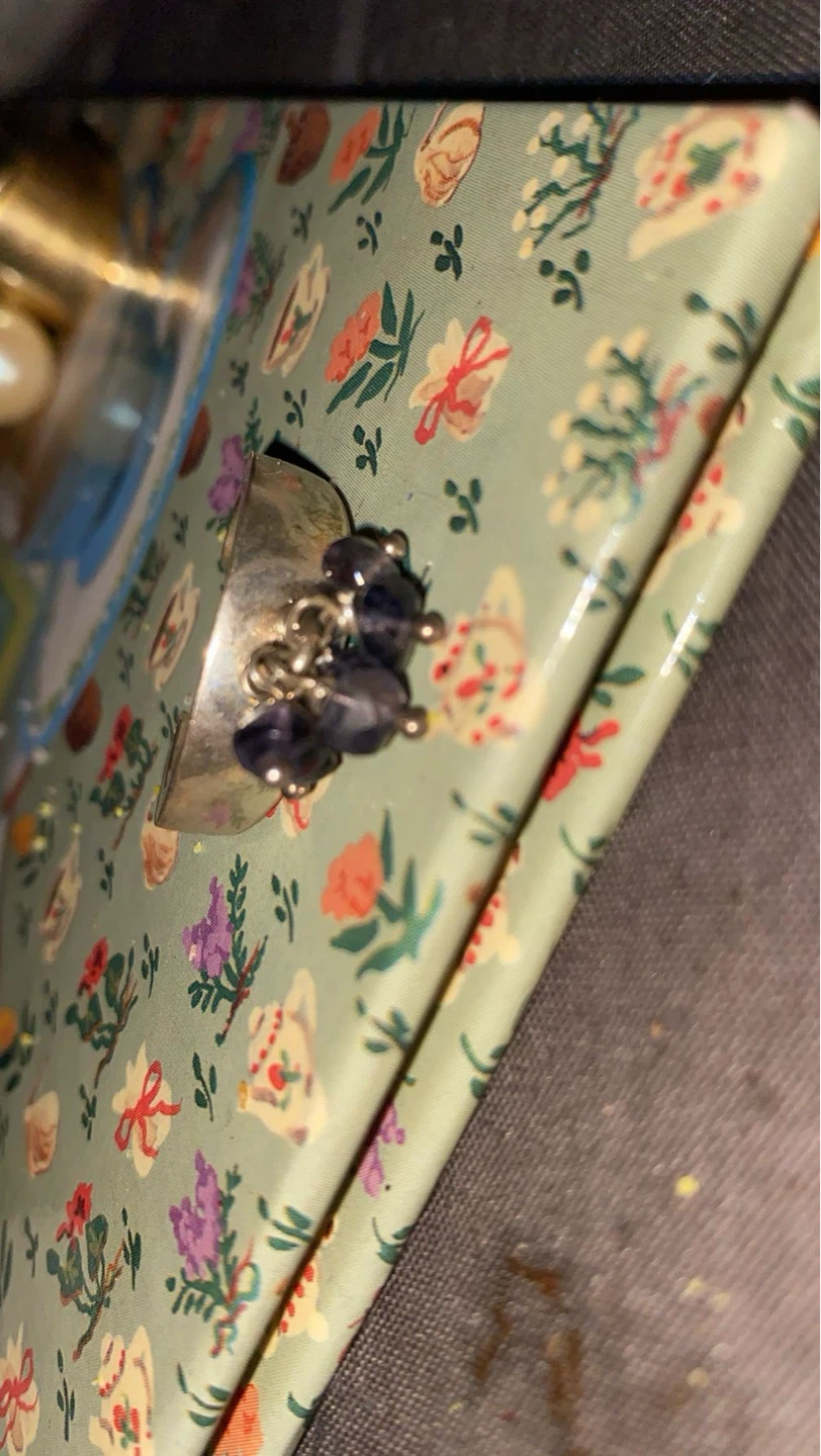 Vintage Tin Box with Floral Pattern