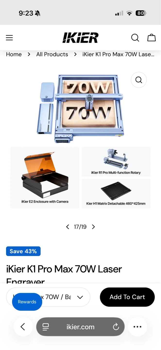 iKier K1 Pro Max 70W Laser Engraver