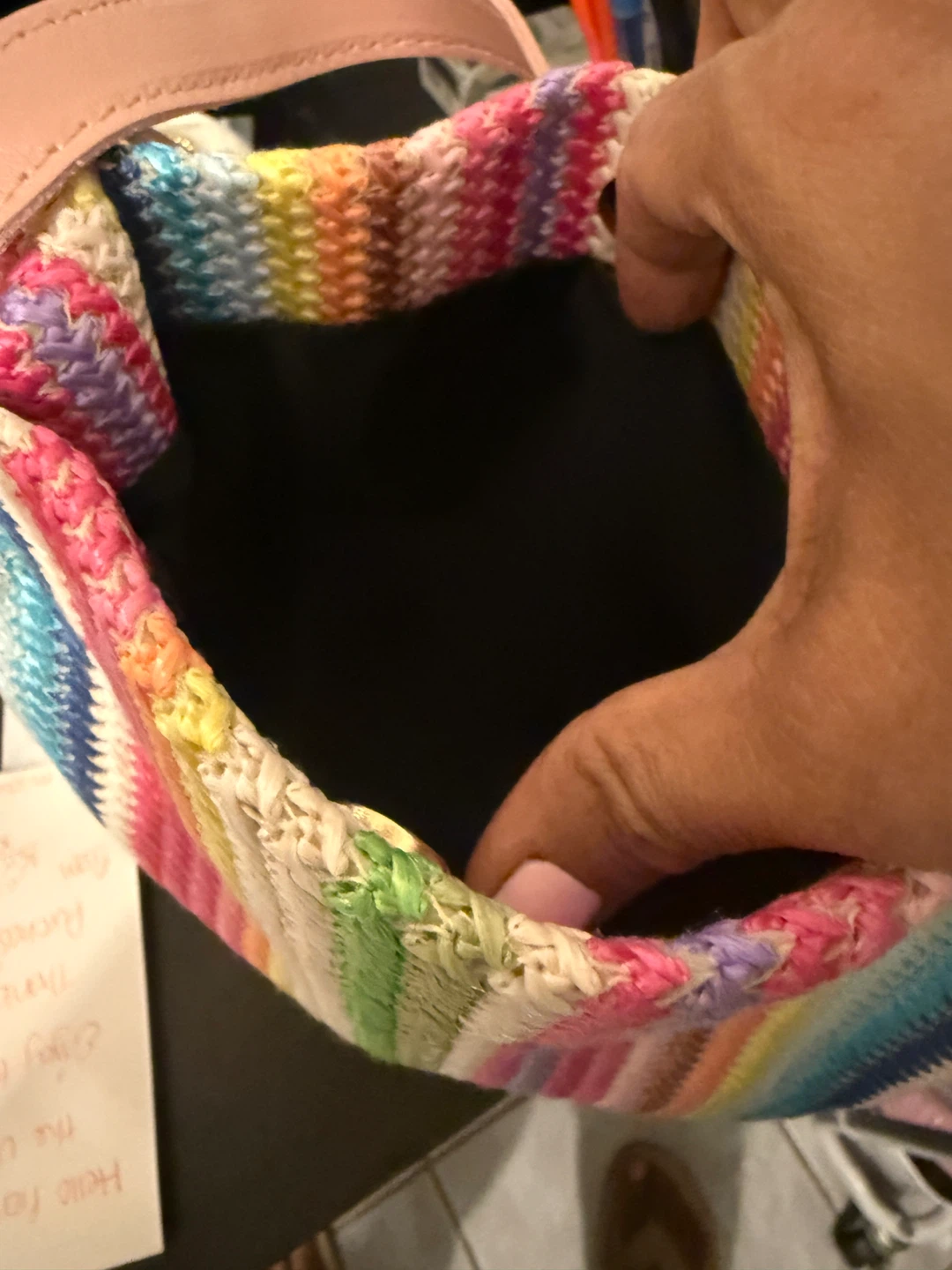 Small Striped Woven Tote Bag - photo 2