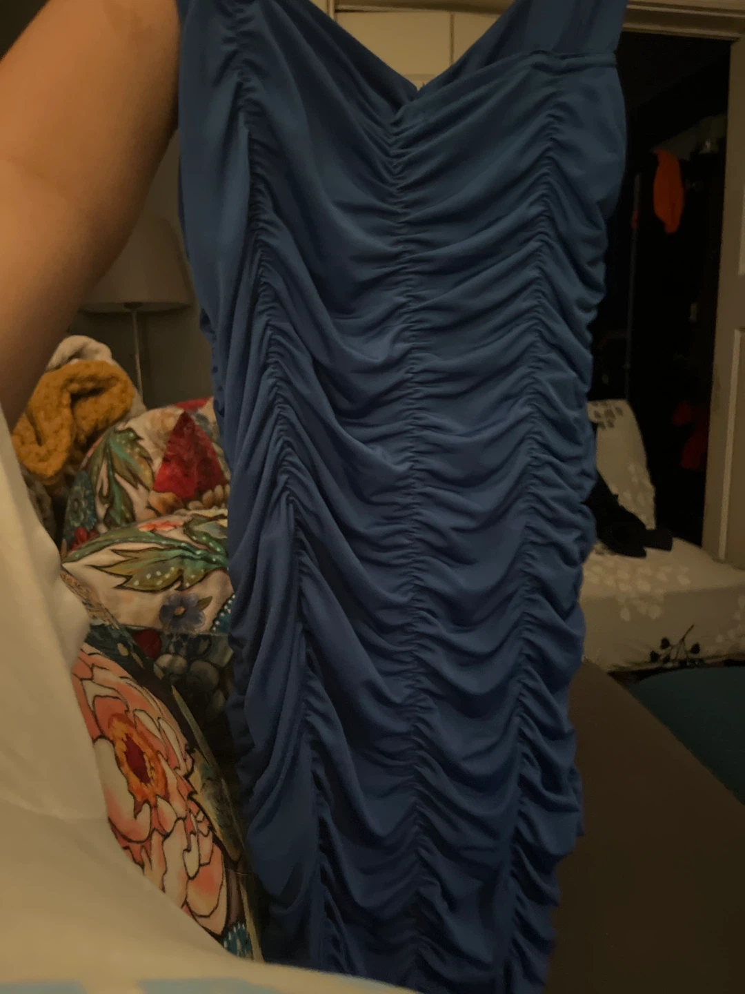 3R Street Wear Blue Ruched Dress - photo 2