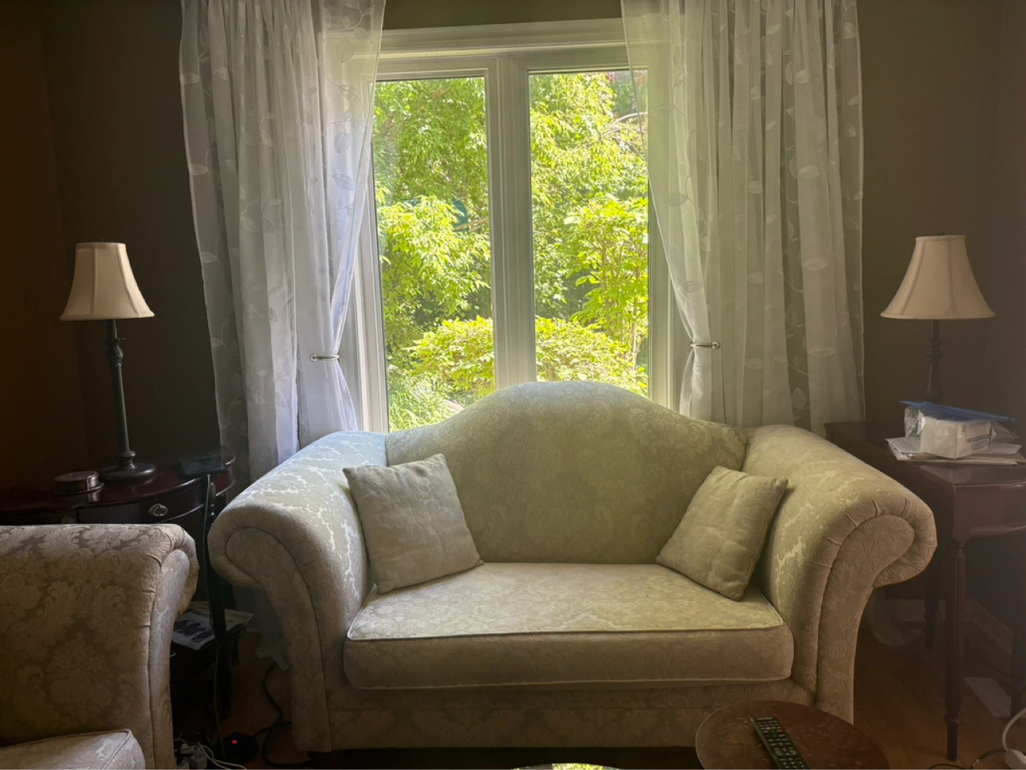 Loveseat Sofa with Patterned Fabric