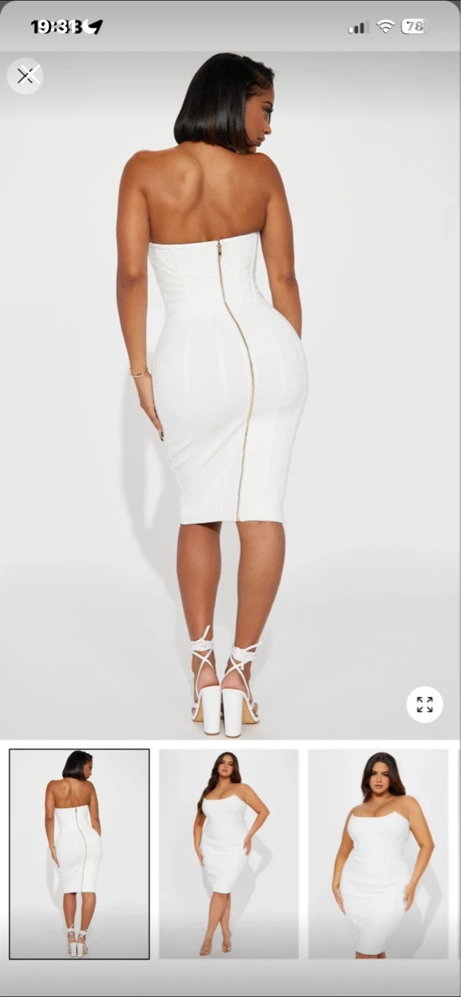 Fashion Nova White Strapless Corset Dress - photo 2