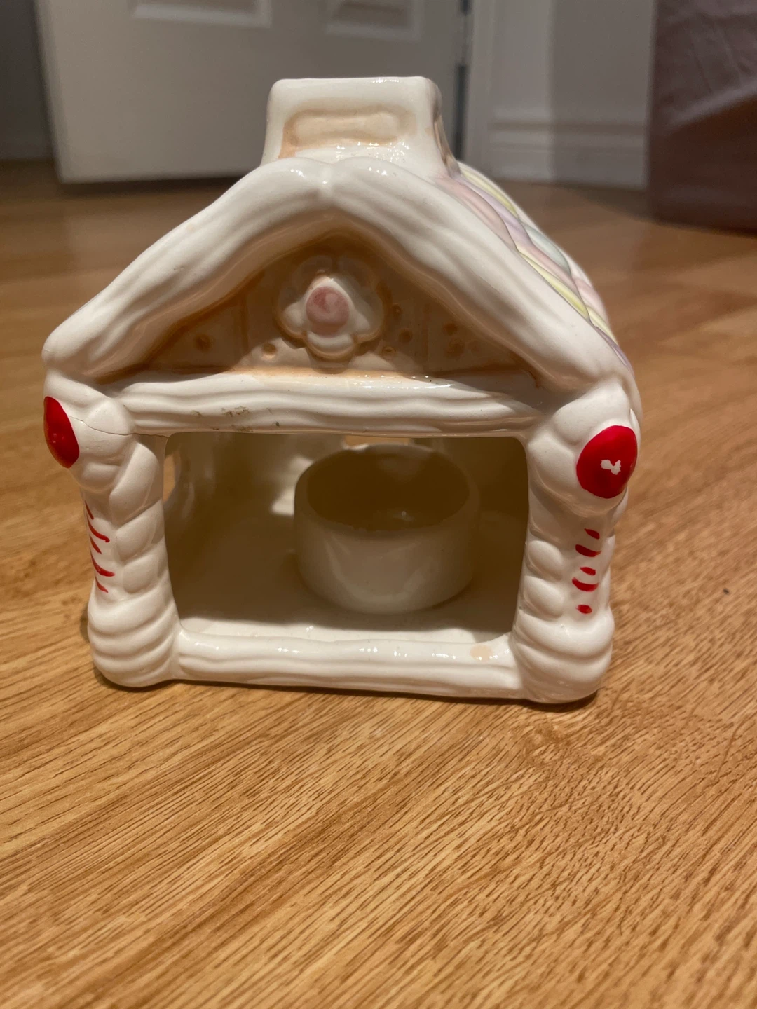 Ceramic Gingerbread House mini candle holder
