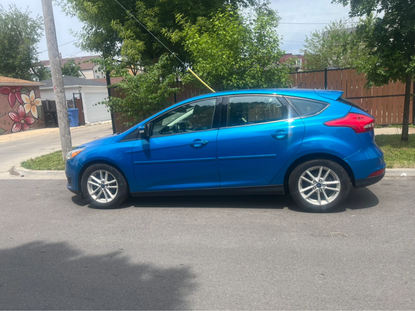 Blue Ford Focus Hatchback