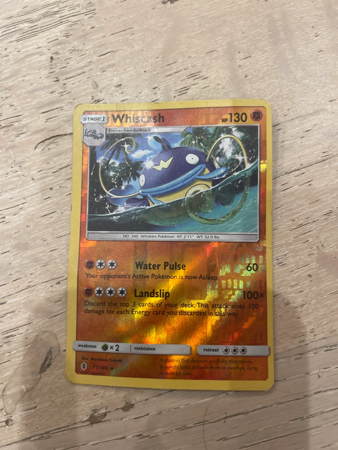 STAGE 1 Whiscash Pokémon Card 71/145