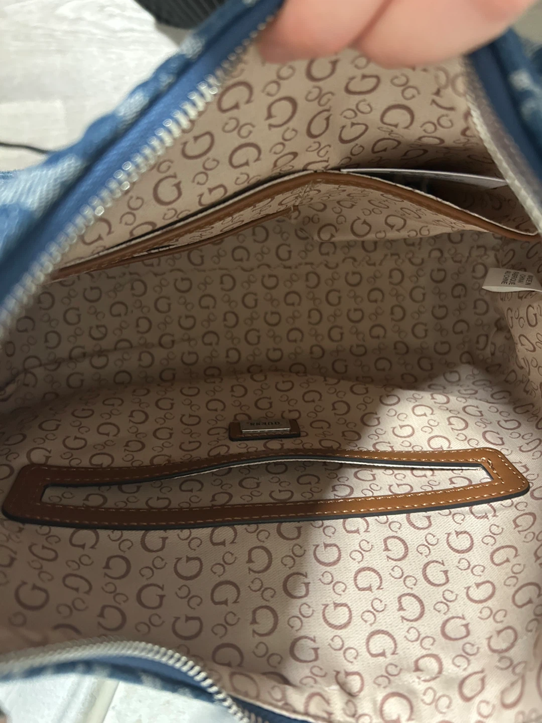 Guess Denim Hobo Bag with Pouch - photo 5